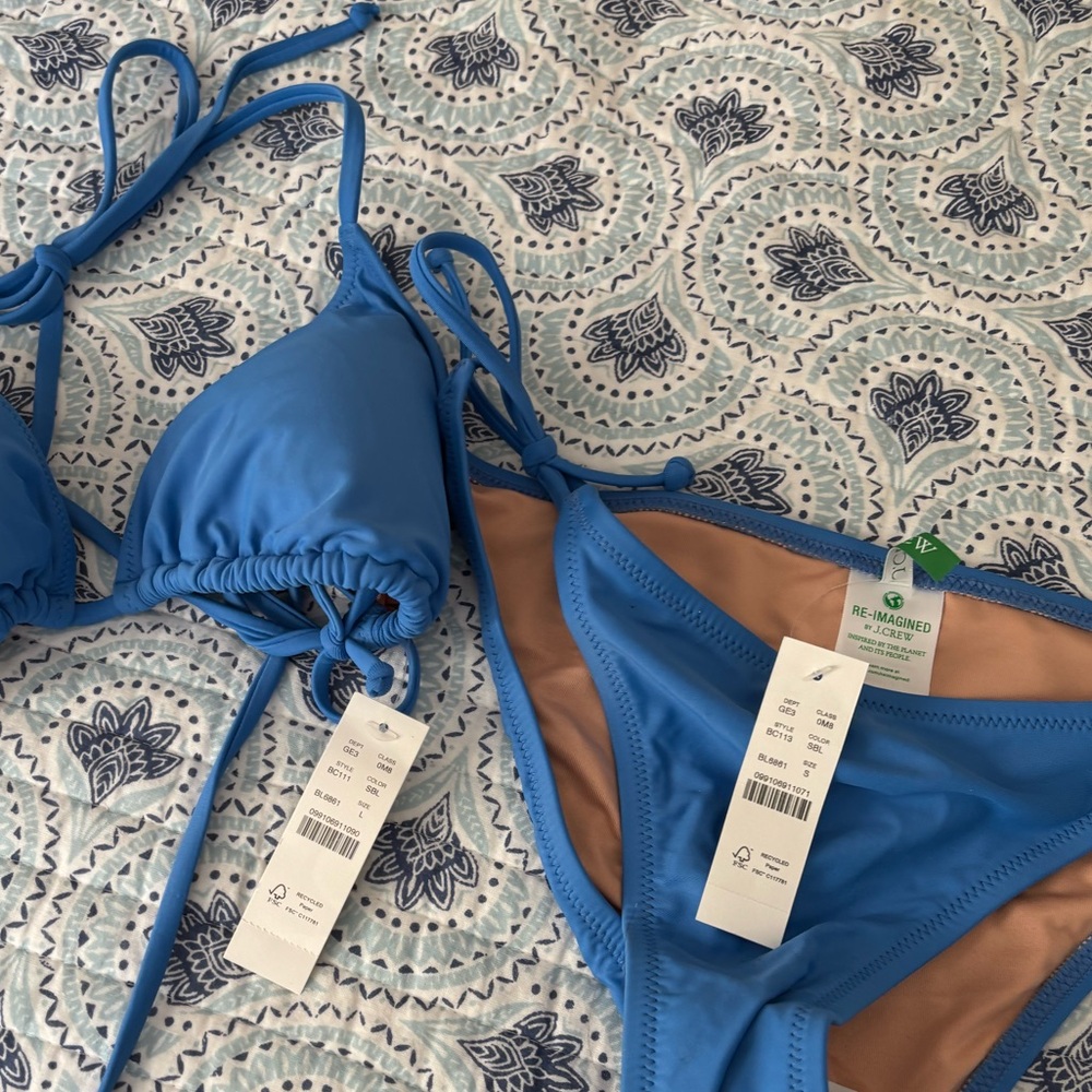 NWT J Crew royal blue string bikini